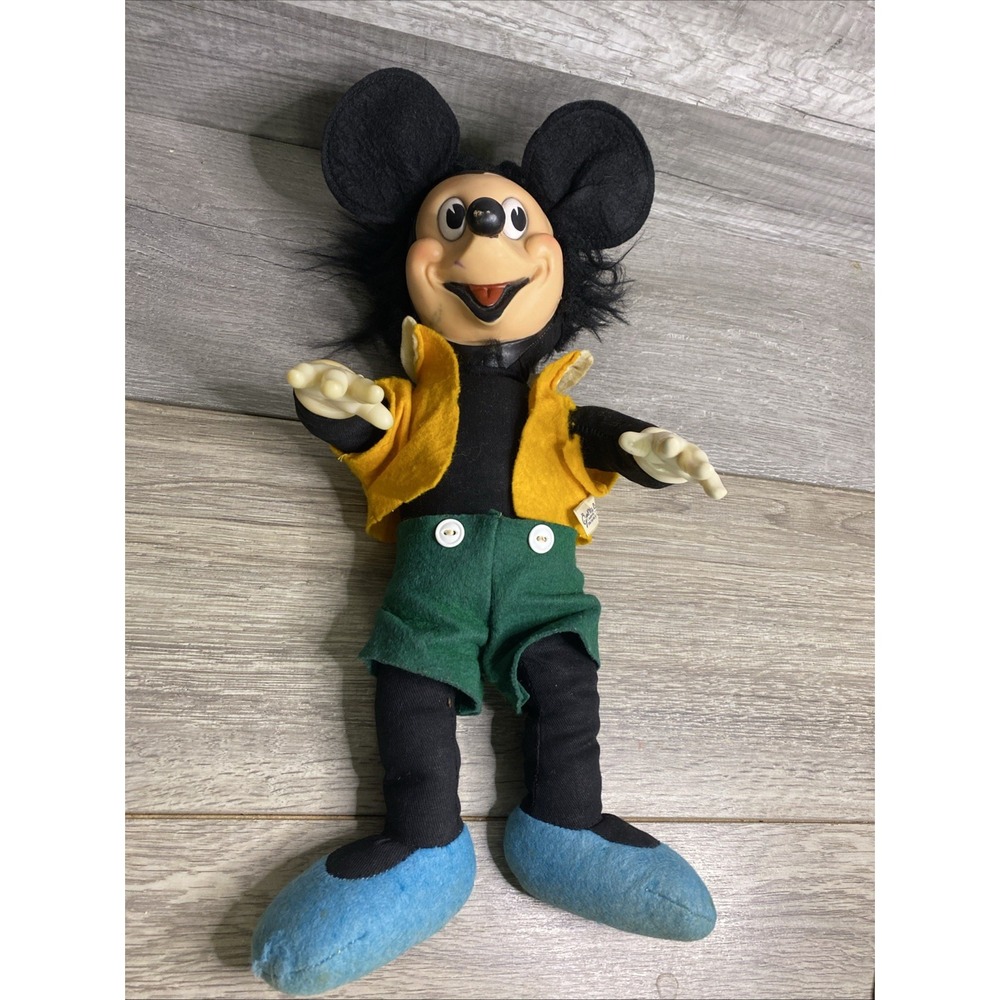 1950's Disney Gund Mfg Co Mickey Doll Set Rubber Face & Hands J Swedlin